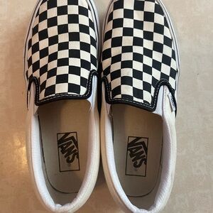 Vans Women’s 8.5 Black and White Checkered Slip-On Sneakers